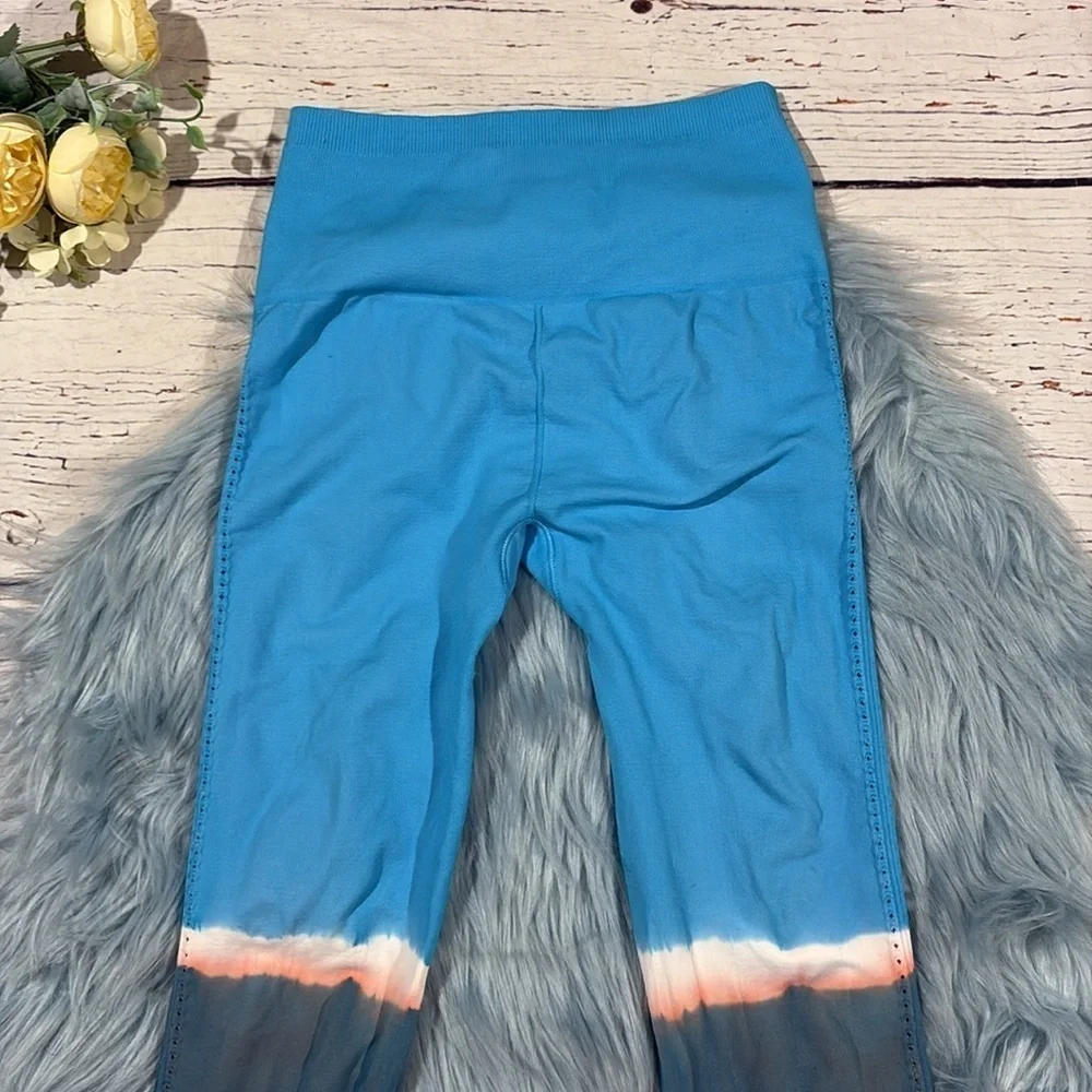 Free People Movement Tie Dye Barely There Blue Leggings